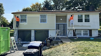 Start of a new project of exterior painting of houses